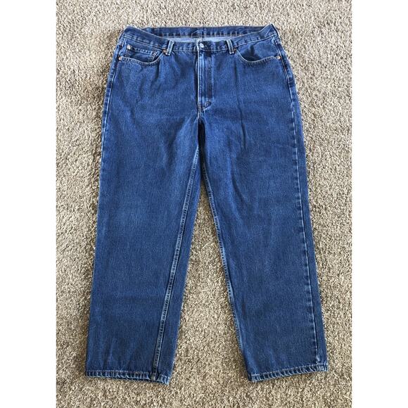 Levi's 550 Relaxed Fit Straight Leg Denim Blue Jeans 42x32 Measures 42x31 - Picture 1 of 7